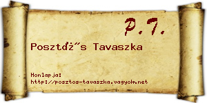 Posztós Tavaszka névjegykártya